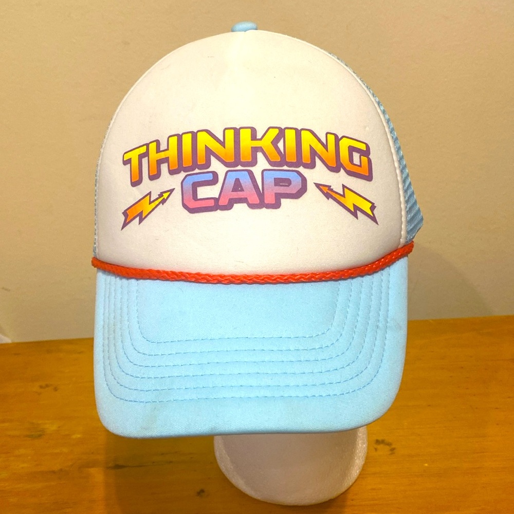 Blue Netflix Stranger Things Adjustable Snap Back Trucker Style Thinking Cap Hat